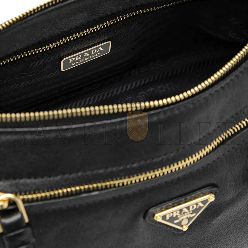 Pra*a LOGO-PLAQUE DRAWSTRING SHOULDER BAG 1BC296 (27*19*9.5cm)